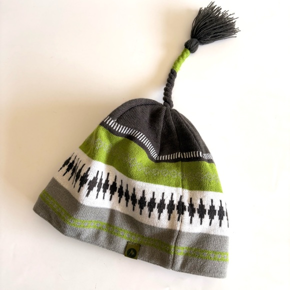 Marmot Saami Green and Gray Knit Beanie - Picture 4 of 14